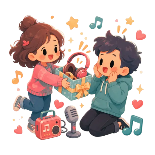 Surprise custom song gift illustration