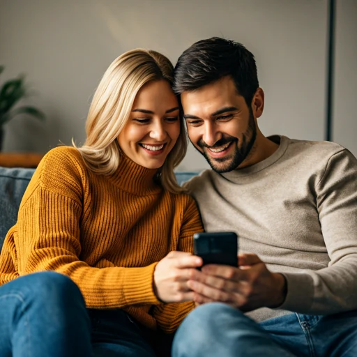 Couple listening to a personalized custom song gift on a phone